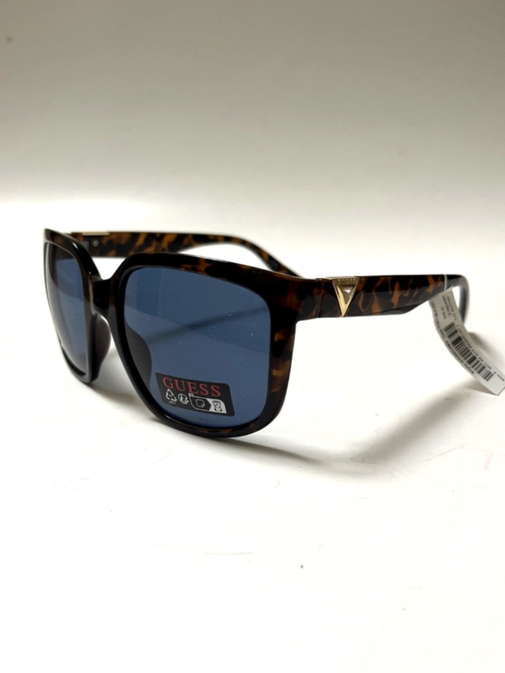 New GUESS Square Sunglasses GO00108 Acetate Tortoise Shell Gold Logo Rhinestone